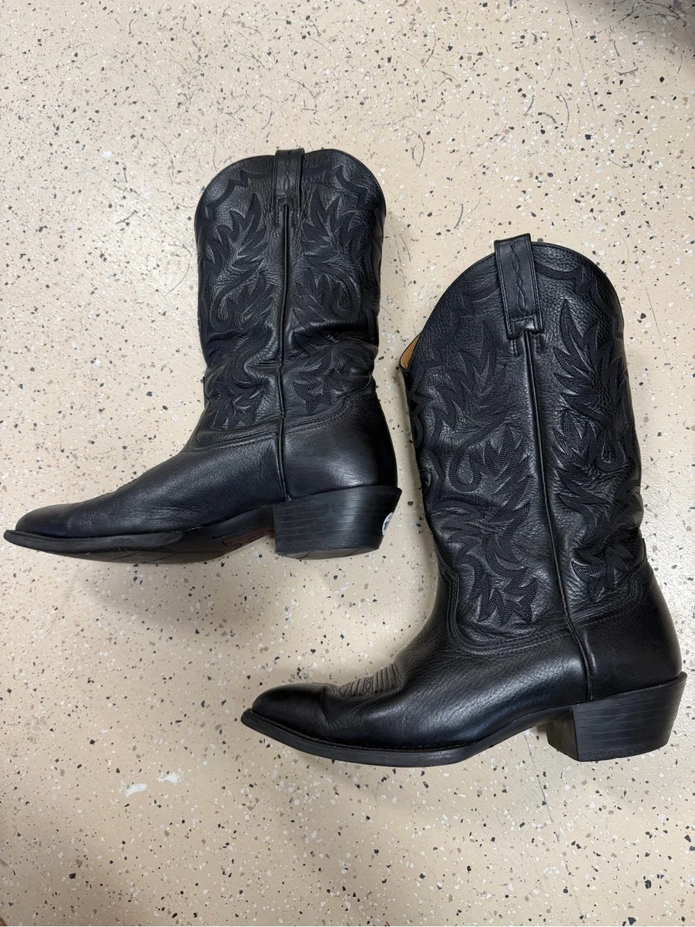 Ariat Men’s 10.5 EE Heritage Black Leather Western Cowboy Boots #35105